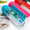 Water Bottle with Pill Organizer 600 ml