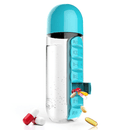 Water Bottle with Pill Organizer 600 ml