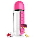 Water Bottle with Pill Organizer 600 ml