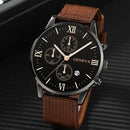 Luxury quartz watches + 3-bracelet set, men's business fashion casual watch, round pointer calendar watch accessories