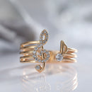 G Treble Clef Ring - 585 Gold