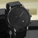 Luxury quartz watches + 3-bracelet set, men's business fashion casual watch, round pointer calendar watch accessories