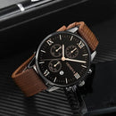 Luxury quartz watches + 3-bracelet set, men's business fashion casual watch, round pointer calendar watch accessories