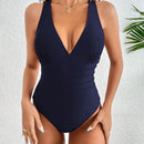 Grace V-Neck Swimsuit with Crisscross Back Details